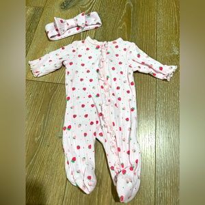 Little Me Newborn Sleeper with Matching Bow